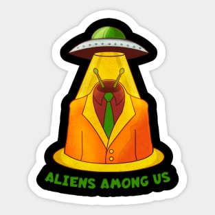 Alien and UFO Sticker